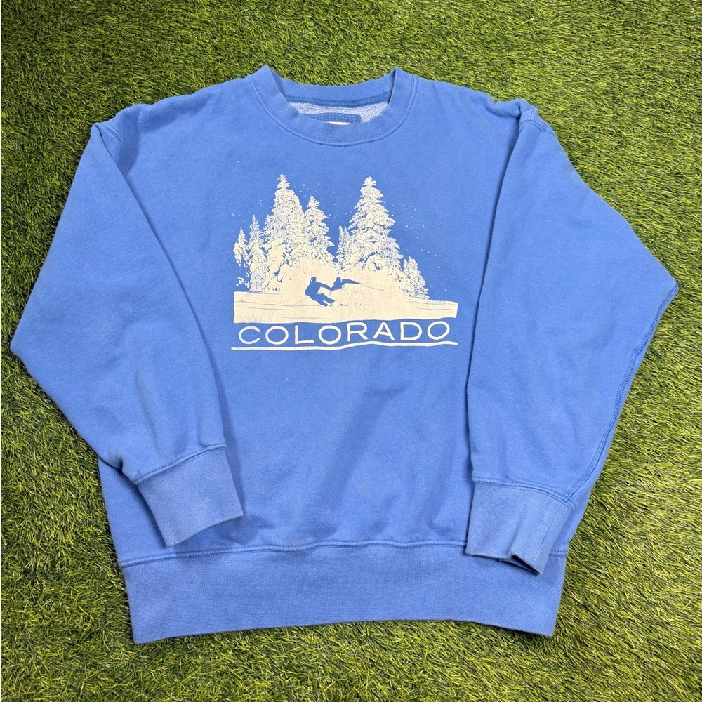 American Eagle Colorado Crewneck Sweatshirt Blue Ski Graphic Women’s XS